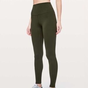 Lululemon Align High Waist Olive Army Green 28” Leggings Women’s size 4